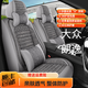 百合祥大眾朗逸老款專(zhuān)用亞麻全包座墊四季通用護腰汽車(chē)座套通風(fēng)不擋氣囊 灰色 豪華版（帶頭枕和腰靠）