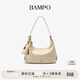 半坡飾族（bampo）金元包大號 頭層牛皮hobo包單肩包秋冬新款斜挎腋下包女38禮物 茯苓白112