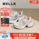 百麗（Belle）張凌赫同款藍鯨老爹鞋女款商場(chǎng)同款運動(dòng)休閑鞋D2K1DAM6預售 米色-網(wǎng)面【張凌赫推薦】 37 (235mm)