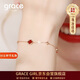 Grace Girl原創(chuàng  )四葉草銀手鏈女士個(gè)性飾品三八婦女神節表白生日禮物送女友