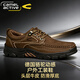 駱駝動(dòng)感防滑耐磨戶(hù)外男鞋休閑頭層牛皮百搭防臭透氣軟底軟面中年男士鞋子 深卡其色 41