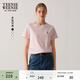 Teenie Weenie小熊白色t恤夏季基礎圓領(lǐng)棉短袖上衣女裝 淺粉色 S 160