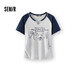 森馬（Semir）涼感T|短袖T恤女夏短款印花緊身插肩袖2026顯瘦衣服109326100016