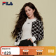 斐樂(lè ) 楊冪同款|斐樂(lè )官方女士編織外套春新款時(shí)尚休閑拼色毛衣開(kāi)衫 正黑色-BK L （170/88A/L）