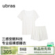 ubras26年新款呼呼薰衣草碎花短袖短褲睡衣套裝居家服套裝 短袖短褲-白底薰衣草 L