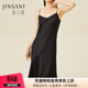 金三塔重磅真絲睡裙100%桑蠶絲簡(jiǎn)約性感真絲吊帶裙絲綢睡情人節禮物 黑色-吊帶裙 XL