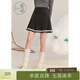 紫涵學(xué)院風(fēng)短款高腰百褶裙女冬季新款蕾絲花邊A字短裙百搭 灰色 XL