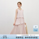 范思藍恩度假風(fēng)重工領(lǐng)口無(wú)袖掛脖連衣裙2025夏新款不規則裙擺2469 水粉色 M