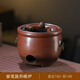松風(fēng)物鳴窯變潮州紅泥炭爐中式圍爐煮茶壺提梁壺小烤火爐套裝家用室內泥爐 亮釉-鼓形炭爐