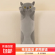 小貓咪抱枕長(cháng)條枕頭可愛(ài)布娃娃床上夾腿兒童玩偶圓柱形毛絨玩具女 灰色 90cm