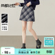 尚都比拉英倫風(fēng)氣質(zhì)半身裙女冬季含棉厚款保暖A字裙小個(gè)子中腰格紋短裙