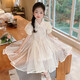 G.duck小黃鴨女童連衣裙夏季2026新款兒童旗袍裙新中式短袖女孩網(wǎng)紗裙 米色 100 100碼建議90-100cm3-4歲
