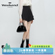 卓雅周末（JORYA weekend）24春季新款甜美心形鉆扣立體蝴蝶結高腰A字短褲EJWEAN58 黑色 M