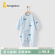 童泰四季內衣嬰兒衣服1-18個(gè)月純棉哈衣寶寶護肚連體衣春秋 藍色云朵 59cm
