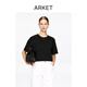 ARKET女裝 基礎重磅彈力棉短袖T恤上衣夏季經(jīng)典款1135758002 黑色 M 170/96A 模特身高180CM，穿著(zhù)M碼