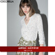 COCOBELLA優(yōu)雅微透視鏤空蕾絲襯衫女深V領(lǐng)長(cháng)袖針織衫NLC55 白色 L
