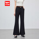 IEF/愛(ài)依服2026春季新款通勤休閑風(fēng)日常百搭氣質(zhì)高腰顯瘦女喇叭褲 黑 XS