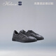 HELEON【美洲梅花鹿皮】高奢男鞋 2026新款柔軟透氣黑色休閑運動(dòng)板鞋 曜夜黑 40