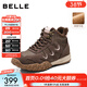 百麗（Belle）舒適運動(dòng)風(fēng)高幫鞋女新款商場(chǎng)同款厚底增高百搭休閑鞋E5W1DDD5 啡色-薄絨 37 (235mm)