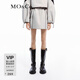 MO&Co.半身裙抽繩松緊腰拉鏈插袋直筒運動(dòng)短裙休閑裙裝戶(hù)外摩安珂 鵝卵石綠色 S 160