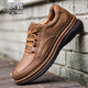 興賢鹿【頭層牛皮·輕奢手工定制】復古時(shí)尚休閑皮鞋男士手工縫制戶(hù)外鞋 淺棕色 -單鞋 41