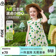 ASK JUNIOR純棉嬰幼裙子夏兒童波點(diǎn)飛飛袖連衣裙女童娃娃領(lǐng)公主裙A字裙 120 