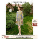 茶·愫【度假出游】puretea茶愫絲棉印花連衣裙女碎花娃娃裙2025夏新款 煙紫（第二批） S
