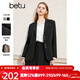百圖betu女裝春季新款西裝氣質(zhì)小西服外套學(xué)院風(fēng)通勤西服2401T37 黑色 L
