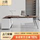 沃霖 辦公家具老板桌辦公桌主管桌總裁桌簡(jiǎn)約財務(wù)桌輕奢班臺經(jīng)理桌 胡桃木色【2米帶側柜】包安裝 三代【升級雙面插座】