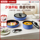 特福（Tefal）鍋具套裝不粘鍋煎炒鍋煎鍋湯鍋家用炒菜鍋可拆卸廚具燃氣磁爐通用 藝術(shù)家可拆卸（寶石藍） 6件套
