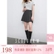 三彩2025秋季新款miu系灰色收腰百褶裙半身裙A字短裙小個(gè)子M 深邃灰 S 155/64A