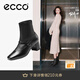 愛(ài)步（ECCO）靴子女 時(shí)尚潮流百搭女靴羊皮輕奢粗跟短靴女 型塑290973 黑色29097351052 36