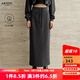 艾諾絲雅詩(shī)【商場(chǎng)同款】春秋季新品休閑直筒后開(kāi)叉收腰抽繩半身裙40823562 石墨灰 XL