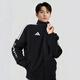 阿迪達斯（adidas）外套男2026春季新款針織立領(lǐng)夾克外套防風(fēng)棉質(zhì)運動(dòng)服 黑白 L