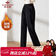 俞兆林媽媽裝加絨褲子中老年女裝秋冬加絨加厚休閑褲保暖女褲 Y244K3037