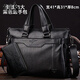 袋鼠（KANGAROO）男包商務(wù)公文包真皮男士包包單肩斜挎包頭層牛皮手提包男 黑色加大可放15.6寸筆記本