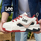 Lee男鞋官方潮流休閑鞋男士增高板鞋面包鞋韓版鞋子男款低幫運動(dòng)鞋 酒紅 【網(wǎng)面透氣款】 40 【偏大/請拍小一碼】