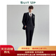 休塔（SUITUP ）【高品質(zhì)】西服男套裝雙排扣高級感紳士西裝男結婚禮服正裝三件套 雙排佩納墨黑【上衣+馬甲+褲子】 L 【48A】 適用體重60-66KG