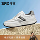 零度男鞋2025新款男士運動(dòng)休閑鞋日常百搭拼接條紋輕便軟底潮流百搭 白色 40