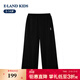 E·LAND KIDS童裝女童褲子2025年秋季新品高腰休閑褲印花闊腿褲 Black黑色/19 165
