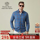Raidy Boer/雷迪波爾【刺繡圖案】2025秋英倫格紋長(cháng)袖襯衫男 9007 藍格 L /175/50