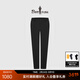 比音勒芬【雙層復合面料】秋季男士褲子防風(fēng)保暖柔軟絨面休閑褲通勤長(cháng)褲男 07黑 XL