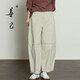 善己高腰寬松米白色工裝風(fēng)哈倫休閑褲明線(xiàn)設計2026春季新款鐮刀褲 米白色 M 【現貨發(fā)售】