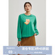 獨束大碼女裝印花寬松衛衣女秋冬新款微胖mm疊穿百搭上衣22DS4503 薄荷綠 XL