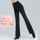 CONNY高腰提臀瑜伽褲女外穿舞蹈練功褲寬松廣場(chǎng)舞服裝跳舞褲跑步運動(dòng)褲 黑色棉氨綸厚款 2XL
