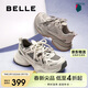 百麗拼色老爹鞋女春季商場(chǎng)同款運動(dòng)鞋D7A1DAM5 米白/灰 36