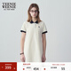 Teenie Weenie小熊夏季撞色Polo休閑通勤簡(jiǎn)約白色連衣裙時(shí)尚收腰短裙女 乳白色 S (160)