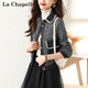 拉夏貝爾（La Chapelle）短外套女裝2026年春秋季新款上衣小個(gè)子小香風(fēng)外套衣服毛呢大衣女 深藍色 M