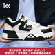 Lee男鞋2026新款春季休閑鞋男厚底面包鞋真皮休閑板鞋高端潮牌鞋子男 黑色 L244UB730 40 【偏大/請拍小一碼】