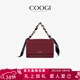 COOGI包包女款新款輕奢侈女士小方斜跨包生日婦女情人節禮物送女友老婆 酒紅 精美禮盒送禮有面